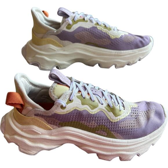Sorel Kinetic Breakthru Day Lace Sneaker SZ 7 Shale/Mauve Sporty Running Shoe - Picture 1 of 9